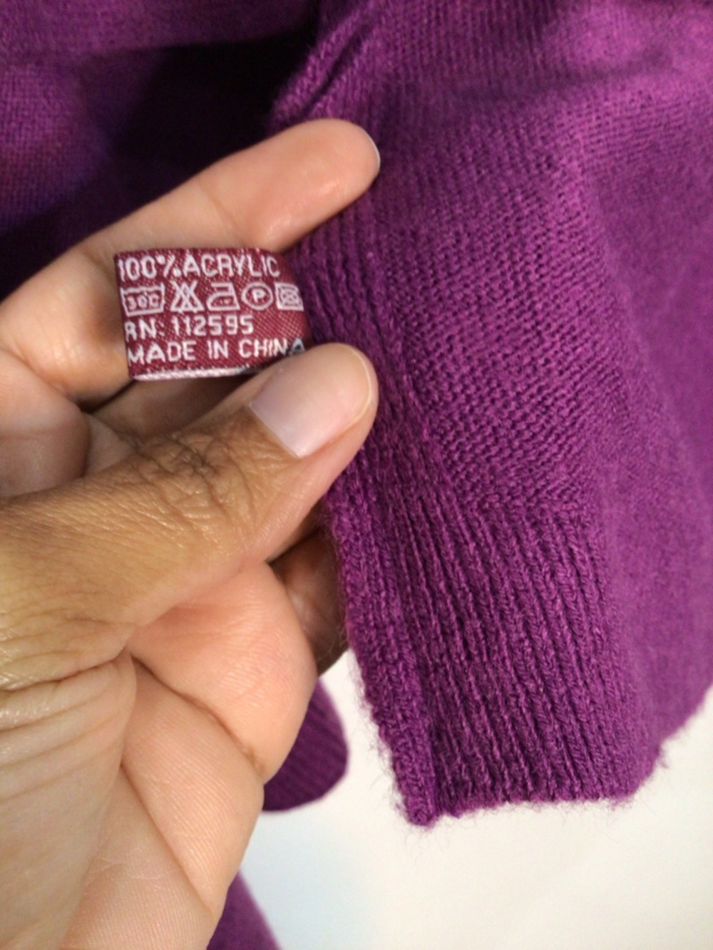 Women’s Plum Draped Poncho Sweater - Picture 9 of 9